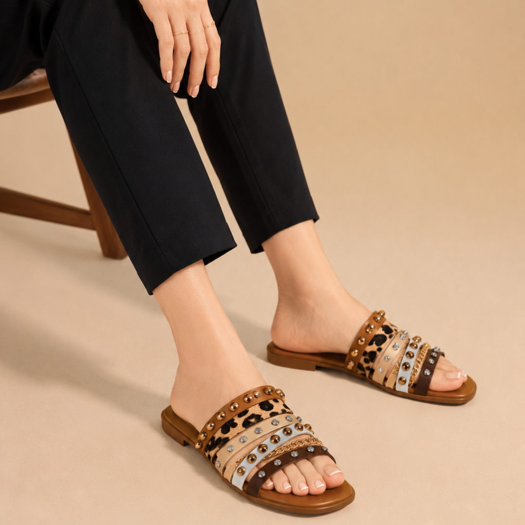 Multi Strap Glam Slides