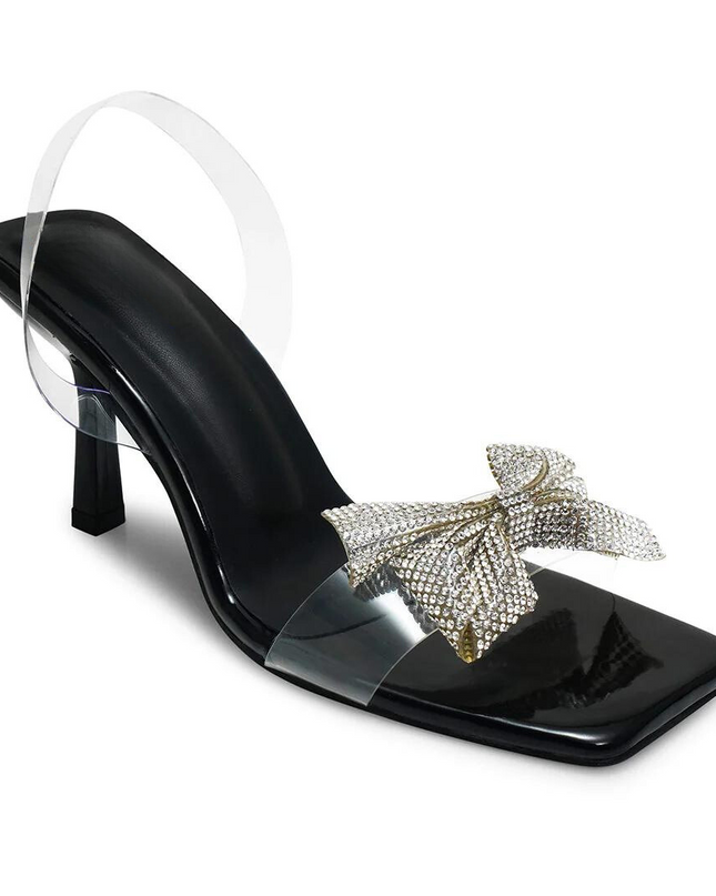 Knotted Charm Heels Black