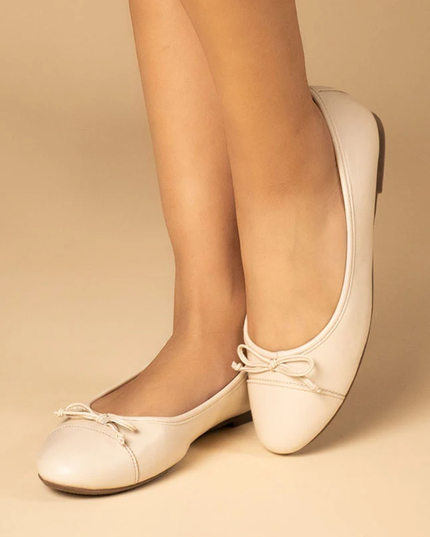Comfort Bow Ballet Pumps - White