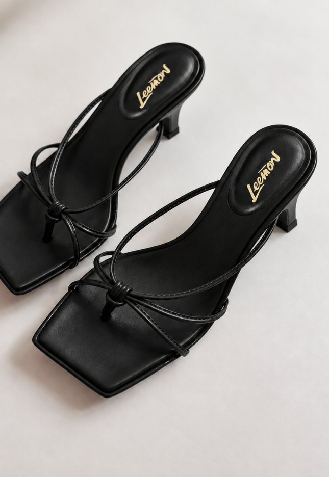 Luxe Knot Mules - Black Leemon Pakistan