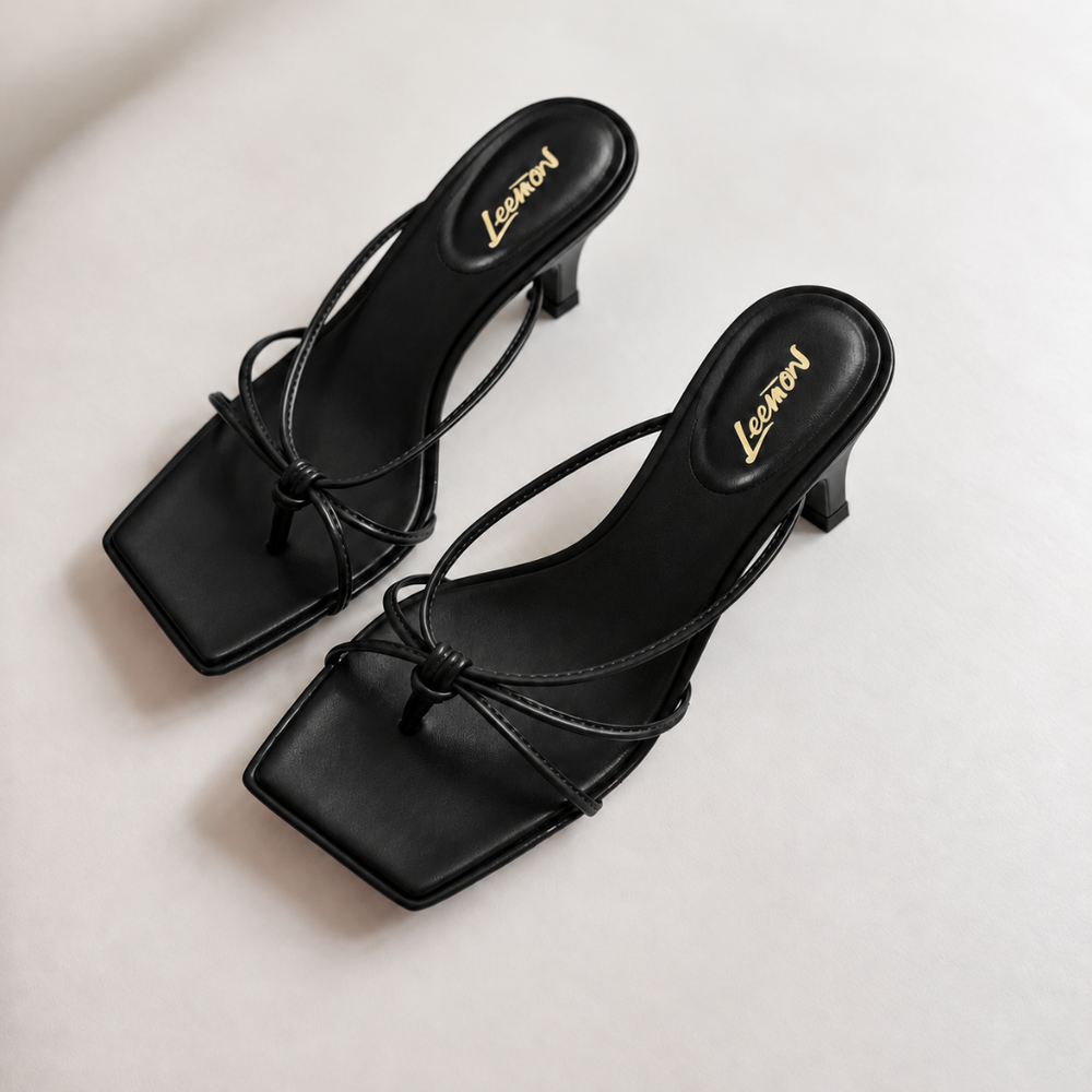 Luxe Knot Mules - Black