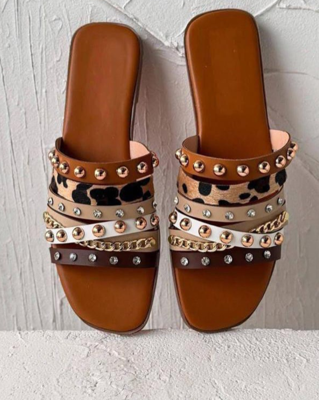 Multi Strap Glam Slides Leemon Pakistan