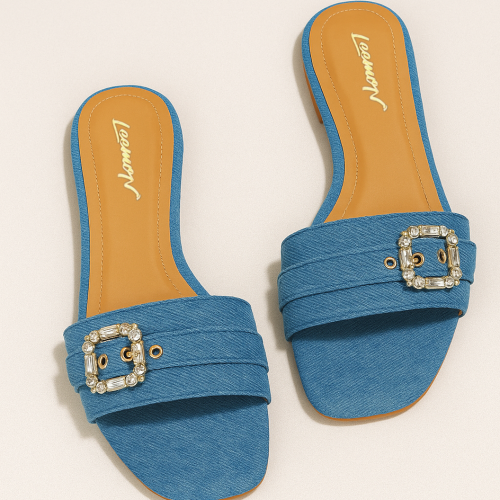 Neylana Flat Sandals-Blue