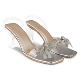 Knotted Charm Heels Transparent