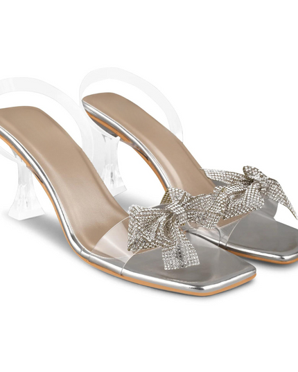 Knotted Charm Heels Transparent