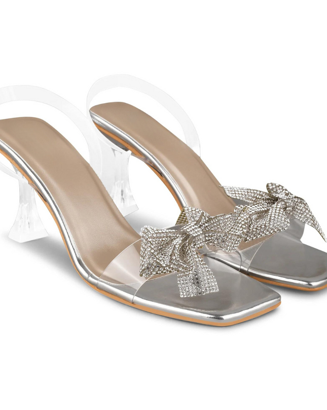 Knotted Charm Heels Transparent