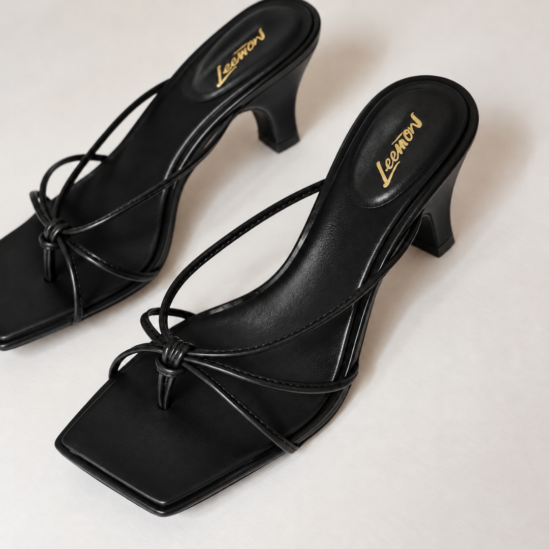 Luxe Knot Mules - Black