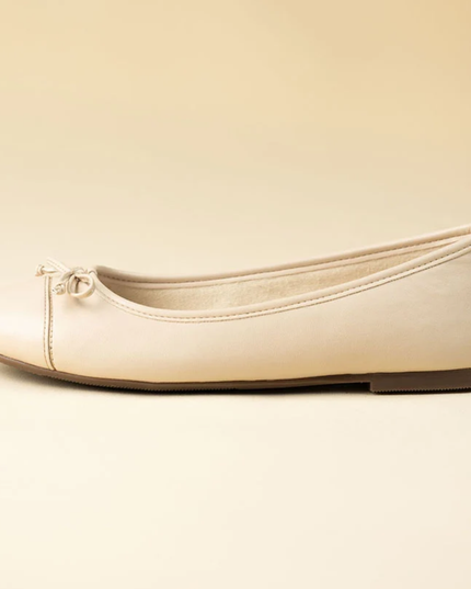 Comfort Bow Ballet Pumps - White