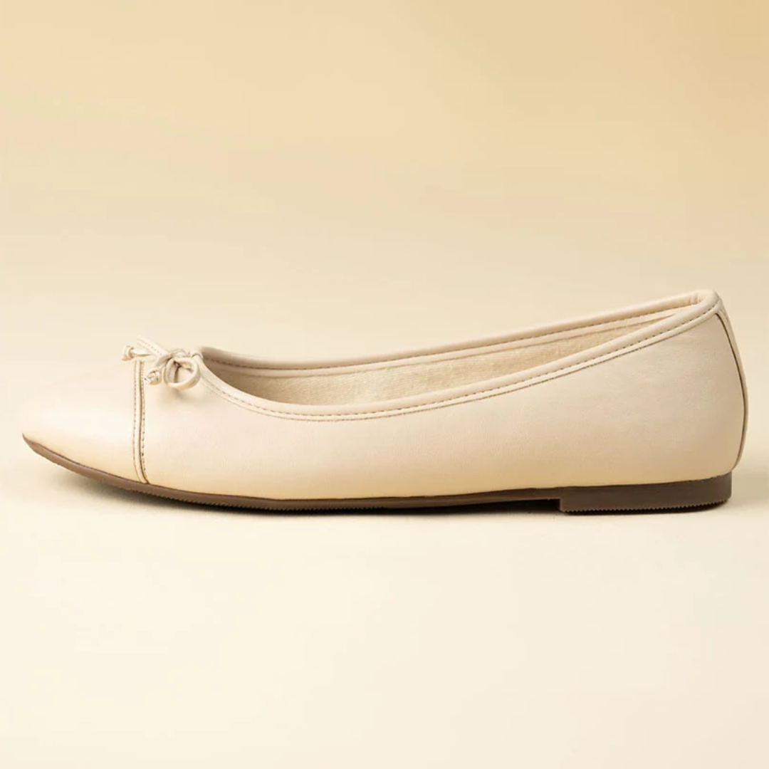 Comfort Bow Ballet Pumps - White