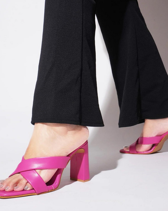 Ava Crisscross Heeled Sandal - Pink