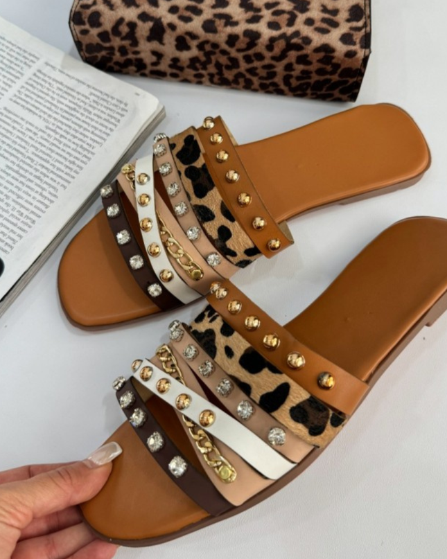 Multi Strap Glam Slides Leemon Pakistan