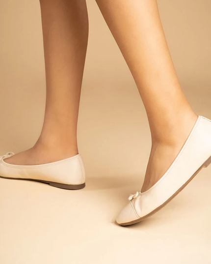 Comfort Bow Ballet Pumps - White