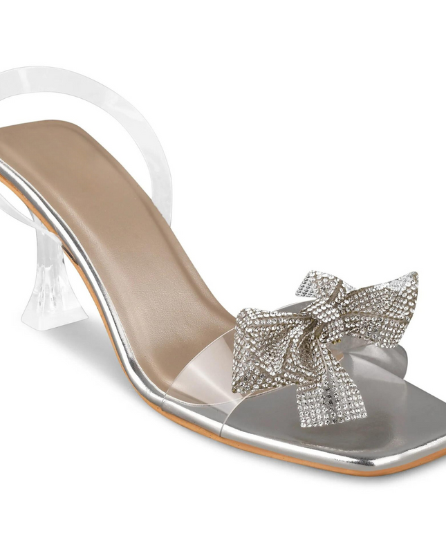 Knotted Charm Heels Transparent