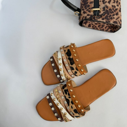 Multi Strap Glam Slides Leemon Pakistan