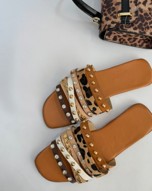 Multi Strap Glam Slides Leemon Pakistan