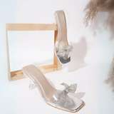 Knotted Charm Heels Transparent