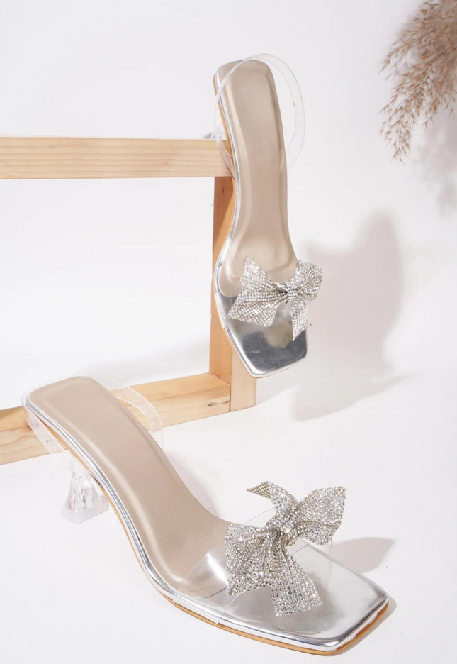 Knotted Charm Heels Transparent