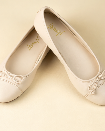 Comfort Bow Ballet Pumps - White