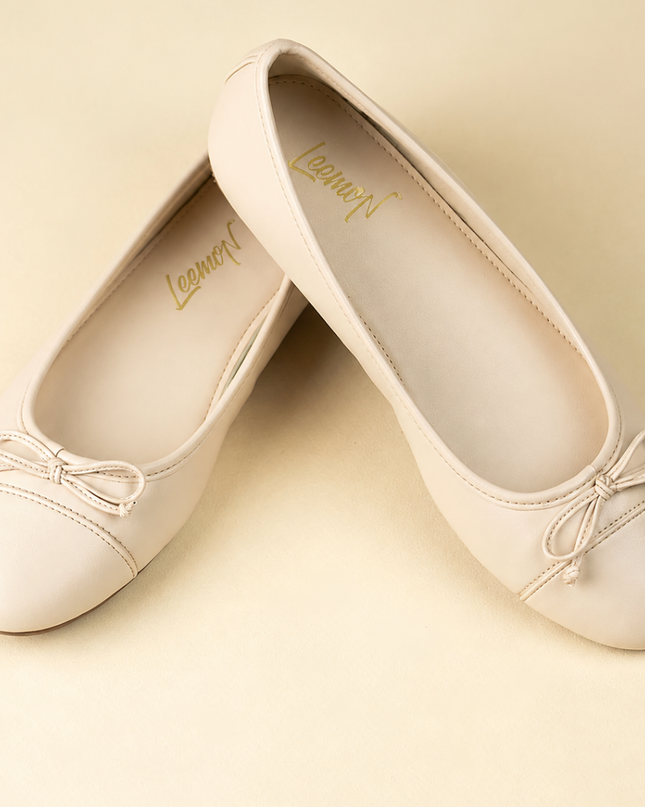 Comfort Bow Ballet Pumps - White