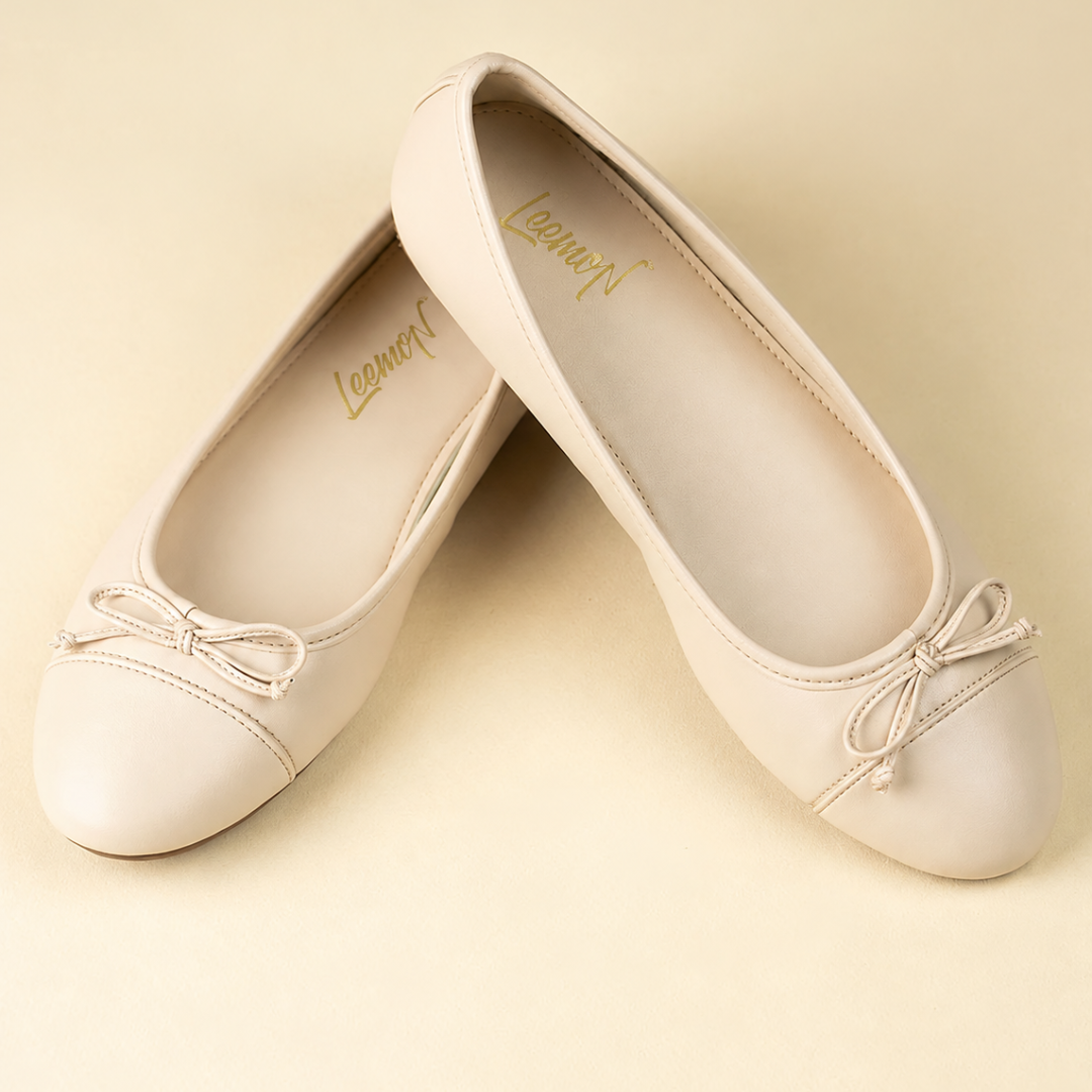 Comfort Bow Ballet Pumps - White