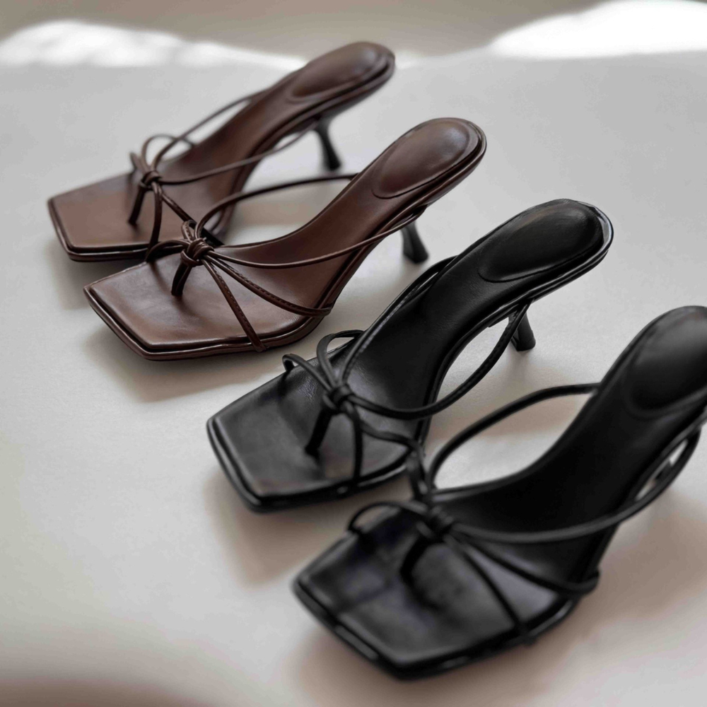 Luxe Knot Mules - Brown