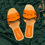 Crisscross Comfort Slides - Orange