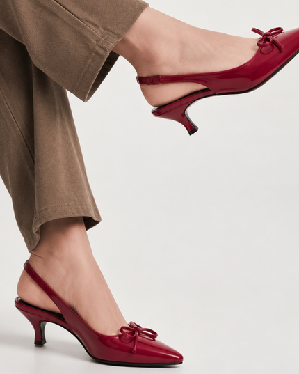 Bow Patent Heels- Red