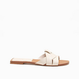 Crisscross Comfort Slides- White