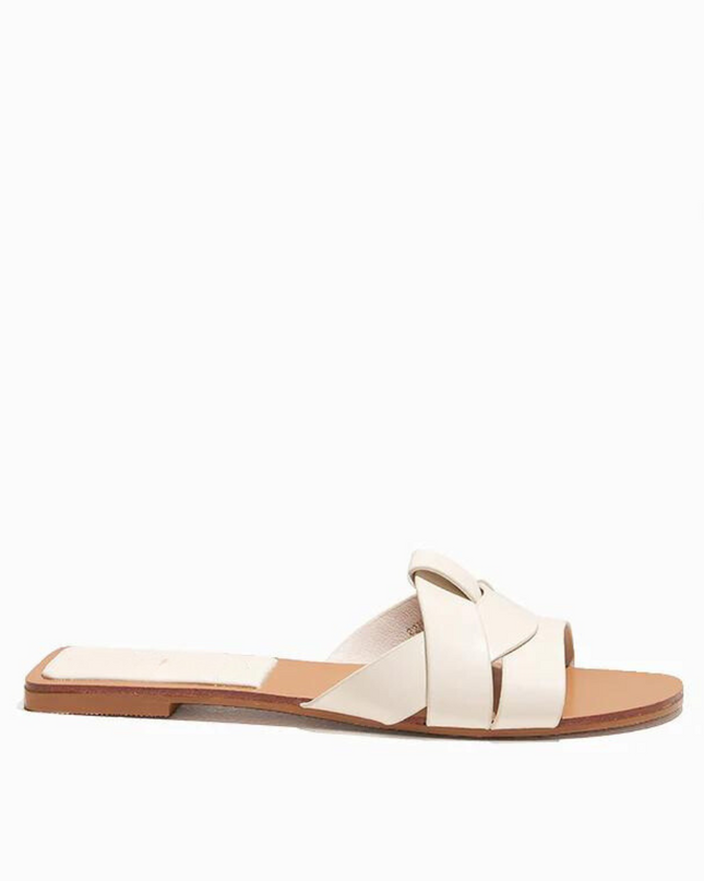 Crisscross Comfort Slides- White