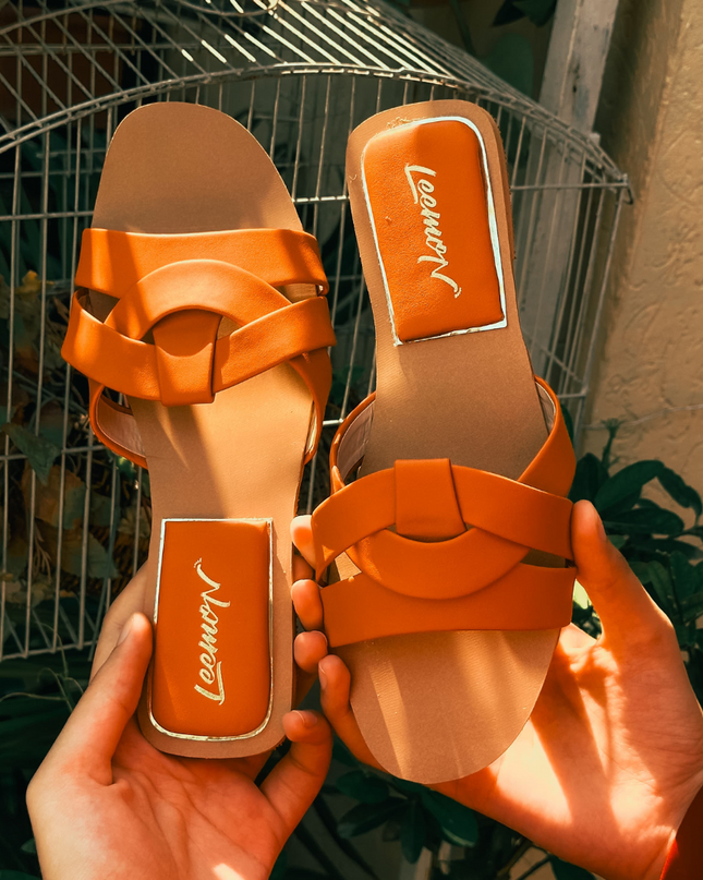 Crisscross Comfort Slides - Orange