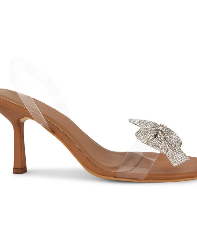 Knotted Charm Heels Brown