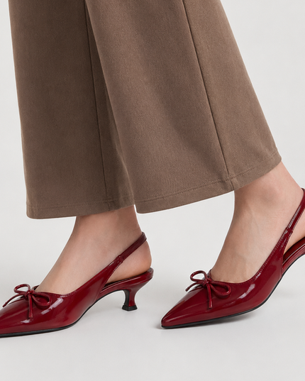 Bow Patent Heels- Red