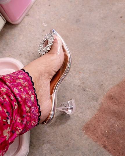 Transparent Strappy Heels