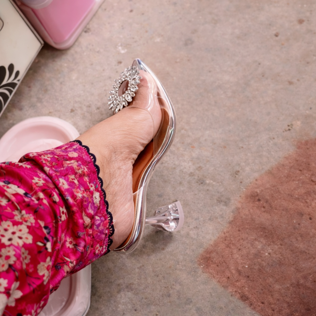 Transparent Strappy Heels
