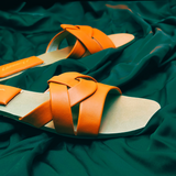 Crisscross Comfort Slides - Orange