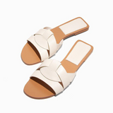 Crisscross Comfort Slides- White