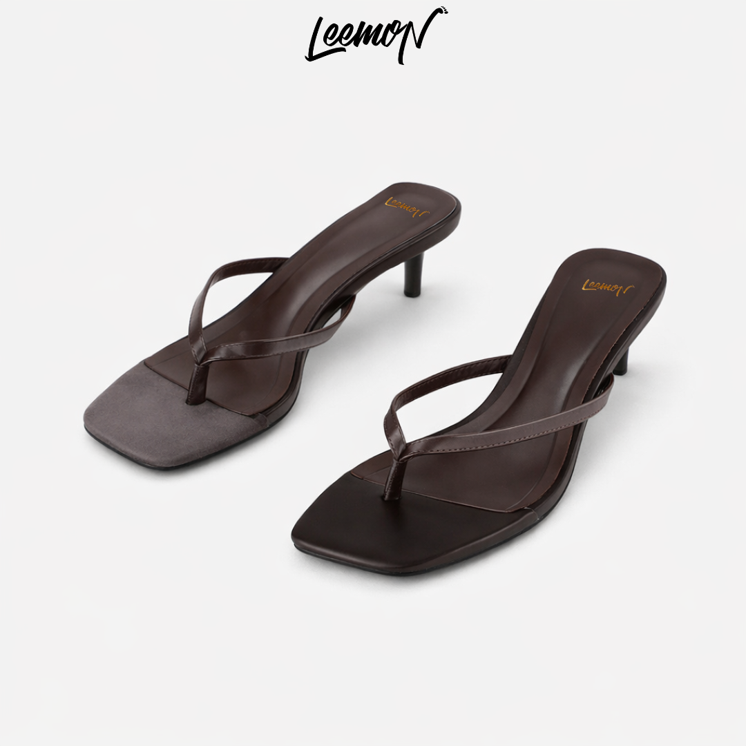 Kitten Heel Sandals- Brown