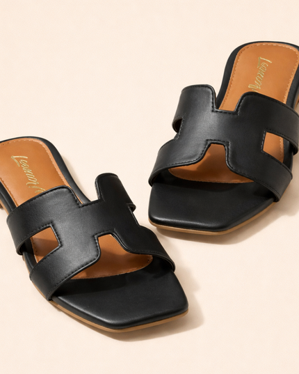Black Elegance Women's Flat Sandal