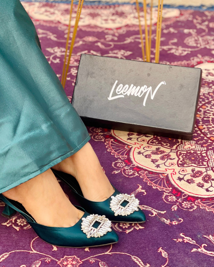 Isabil Luxe Heels- Green