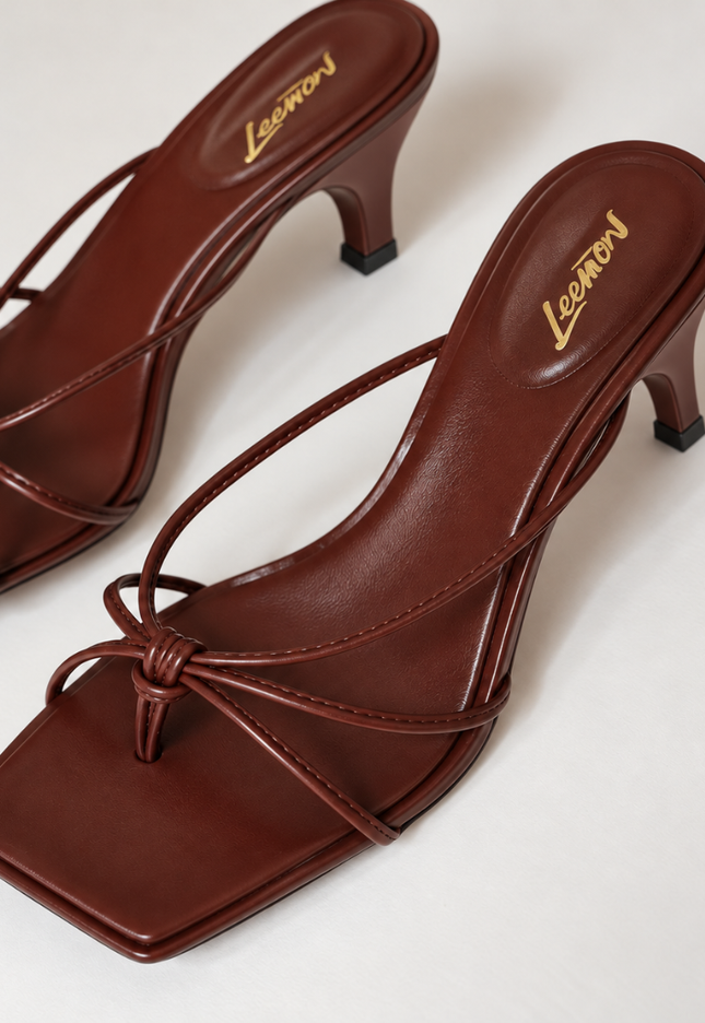 Luxe Knot Mules - Brown Leemon Pakistan