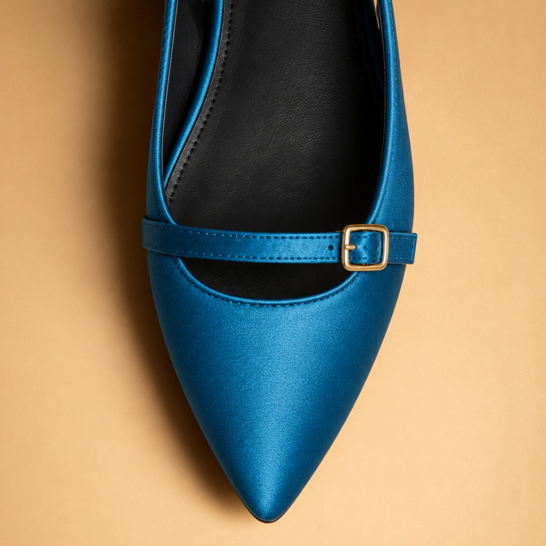 Serena Pointed Toe Heels – Peacock Blue