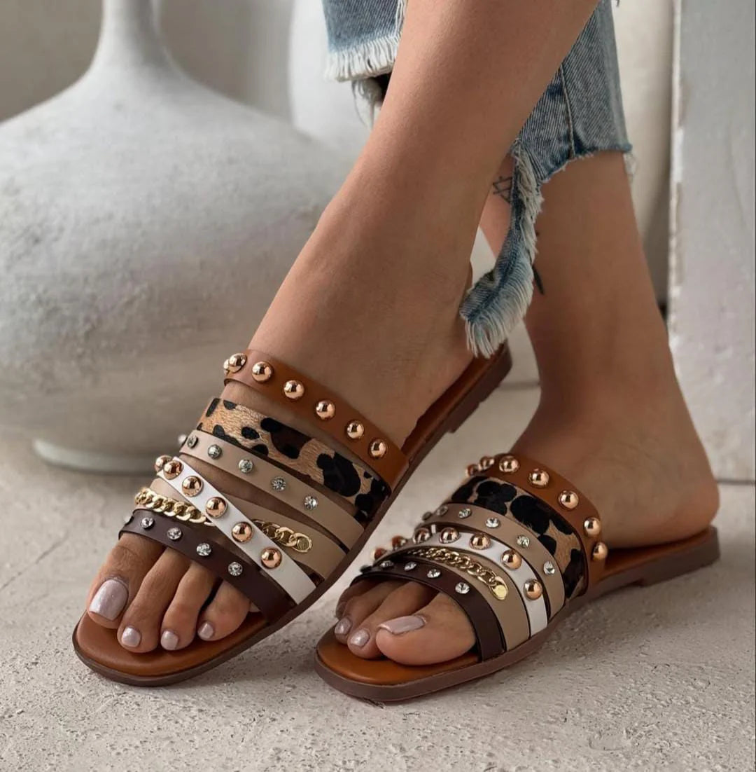 Multi Strap Glam Slides
