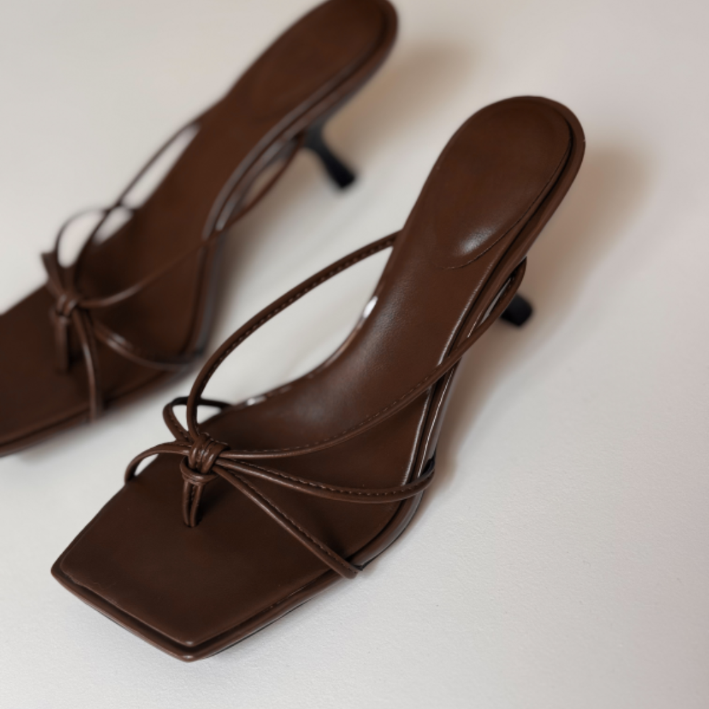 Luxe Knot Mules - Brown