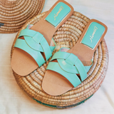 Crisscross Comfort Slides - Green