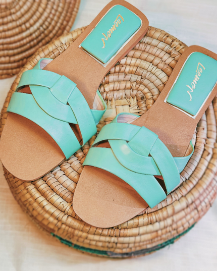 Crisscross Comfort Slides - Green
