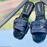 Crisscross Comfort Slides - Black