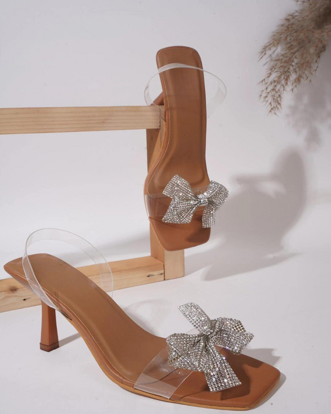 Knotted Charm Heels Brown