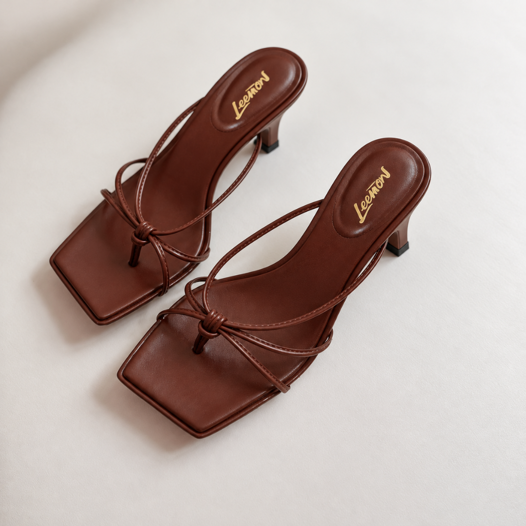 Luxe Knot Mules - Brown