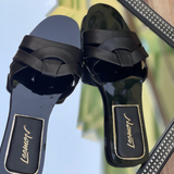 Crisscross Comfort Slides - Black