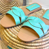 Crisscross Comfort Slides - Green